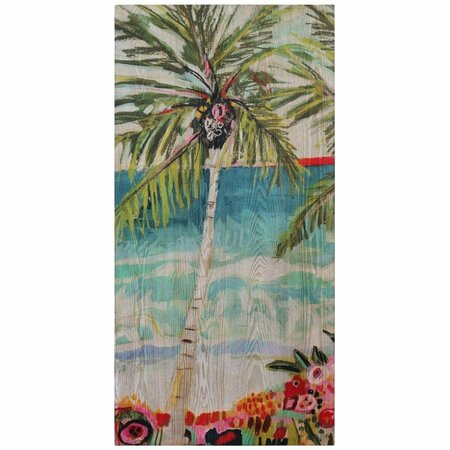 SOLID STORAGE SUPPLIES Palm Tree Wimsy I Fine Giclee Printed Directly on Hand Finished Ash Wood Wall Art SO2957113